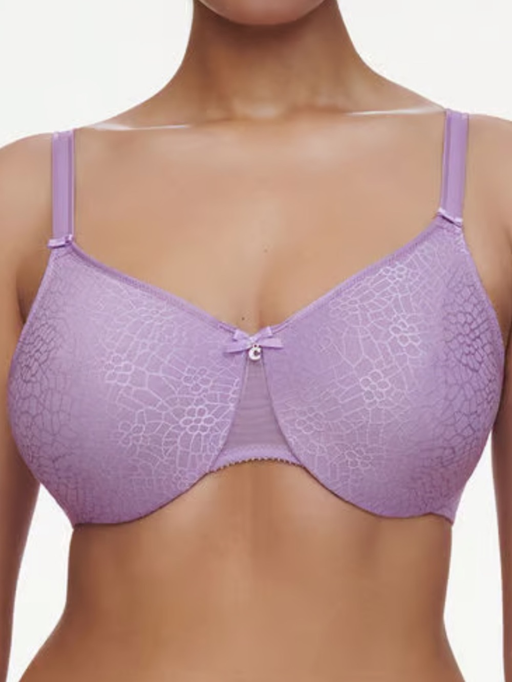 $78 Chantelle 34DD C Magnifique Seamless Unlined Minimizer Black Smoothing Charm